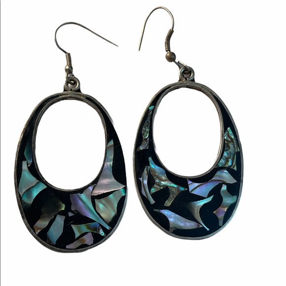 Vintage Alpaca Mexico Dangle earrings fancy design silver - Picture 2 of 4